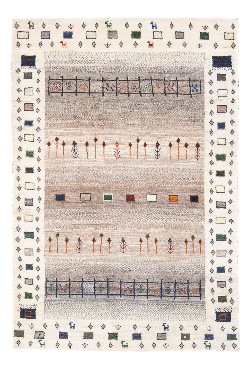 Gabbeh Teppich - Loribaft Perser - 134 x 86 cm - mehrfarbig