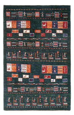 Gabbeh Teppich - Loribaft Perser - 135 x 85 cm - dunkelgrün
