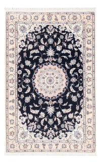 Tapis persan - Nain - Premium - 141 x 93 cm - bleu foncé