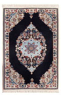 Tapis persan - Nain - Premium - 75 x 50 cm - bleu foncé