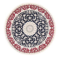 Tapis persan - Nain ronde  - 200 x 200 cm - bleu foncé