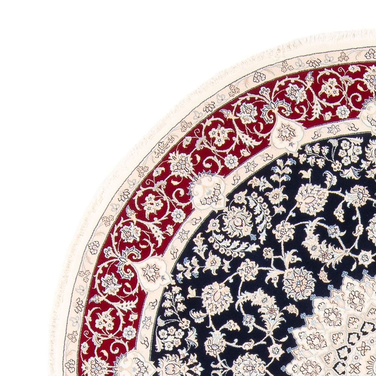 Perserteppich - Nain rund  - 200 x 200 cm - dunkelblau