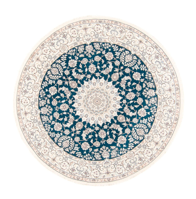 Perserteppich - Nain rund  - 200 x 200 cm - blau