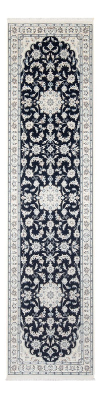 Tapis de couloir Tapis persan - Nain - Premium - 296 x 80 cm - bleu foncé