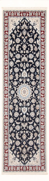 Tapis de couloir Tapis persan - Nain - Premium - 250 x 80 cm - bleu foncé