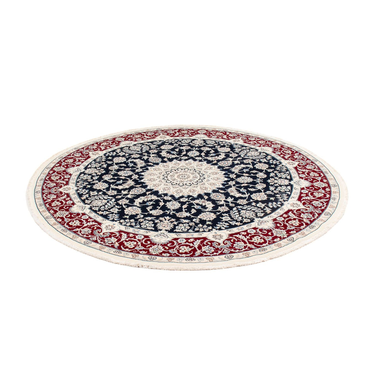 Perserteppich - Nain rund  - 204 x 195 cm - dunkelblau