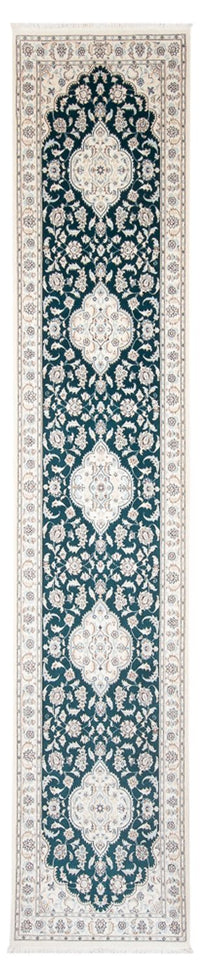 Tapis de couloir Tapis persan - Nain - Premium - 397 x 88 cm - bleu foncé
