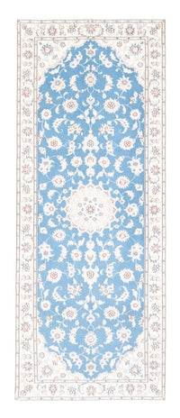 Tapis de couloir Tapis persan - Nain - Royal - 197 x 82 cm - bleu clair