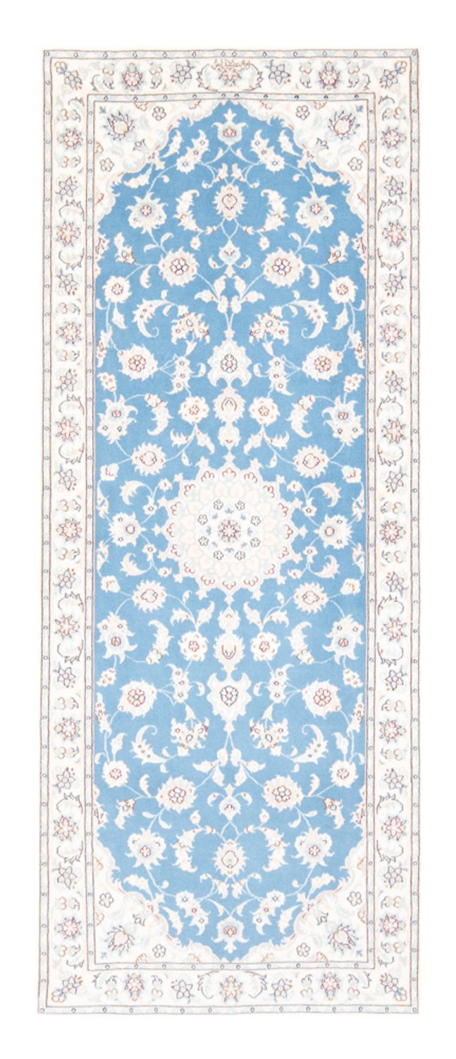 Läufer Perser - Nain - Royal - 197 x 82 cm - hellblau