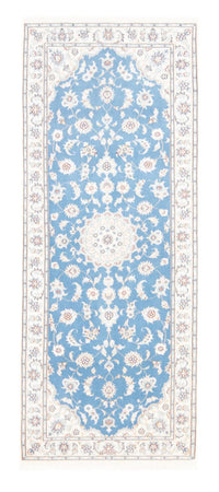 Tapis de couloir Tapis persan - Nain - Royal - 204 x 82 cm - bleu clair