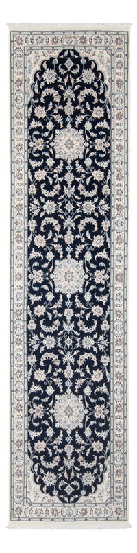 Tapis de couloir Tapis persan - Nain - Premium - 296 x 81 cm - bleu foncé