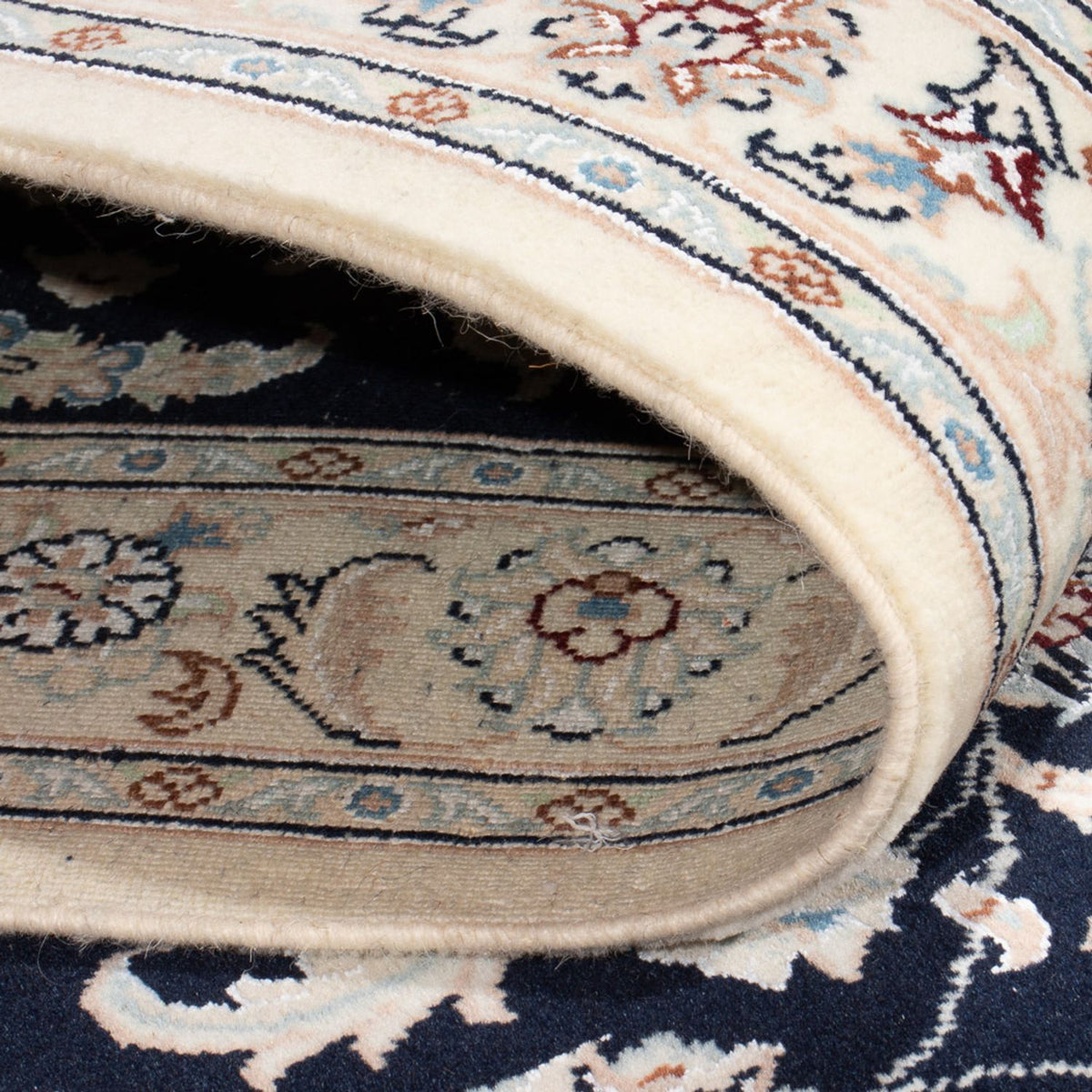 Läufer Perser - Nain - Premium - 388 x 88 cm - dunkelblau