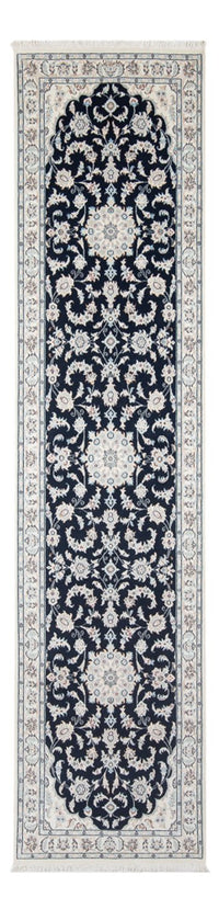 Tapis de couloir Tapis persan - Nain - Premium - 302 x 80 cm - bleu foncé