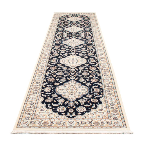 Läufer Perser - Nain - Premium - 400 x 90 cm - dunkelblau