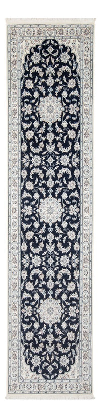 Tapis de couloir Tapis persan - Nain - Premium - 294 x 80 cm - bleu foncé