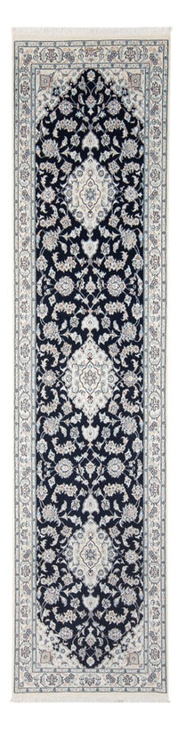 Tapis de couloir Tapis persan - Nain - Premium - 299 x 84 cm - bleu foncé