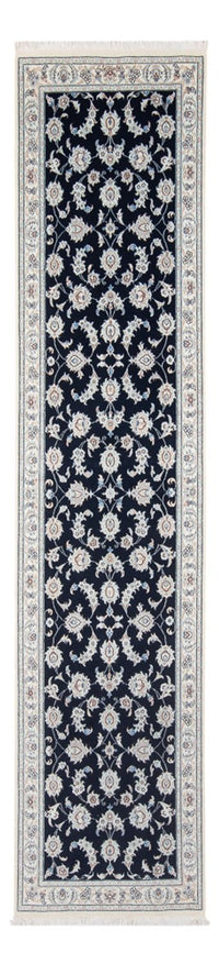 Tapis de couloir Tapis persan - Nain - Premium - 302 x 80 cm - bleu foncé