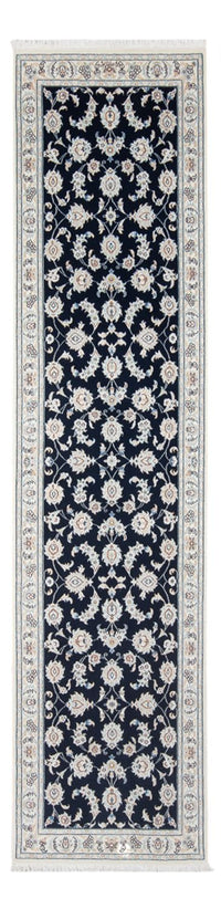 Tapis de couloir Tapis persan - Nain - Premium - 302 x 82 cm - bleu foncé