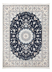 Tapis persan - Nain - Premium - 196 x 148 cm - bleu foncé