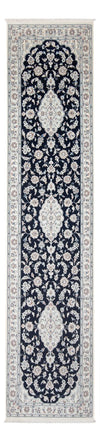 Tapis de Nain - 6La Tapis 86x339cm - Tapis persan - bleu foncé - Tapis de couloir / Bleu foncé / 86 x 339 cm Tapis de couloir