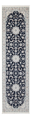 Tapis de Nain - 6La Tapis 82x297cm - Tapis persan - bleu foncé - Tapis de couloir / Bleu foncé / 82 x 297 cm Tapis de couloir
