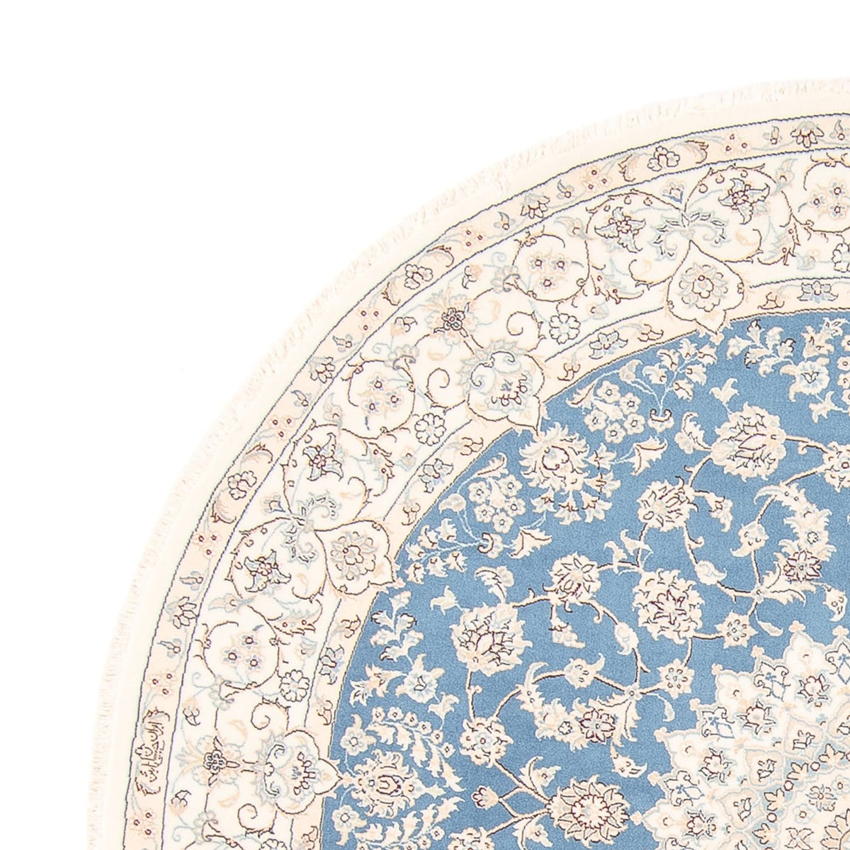 Perserteppich - Nain rund  - 200 x 200 cm - hellblau
