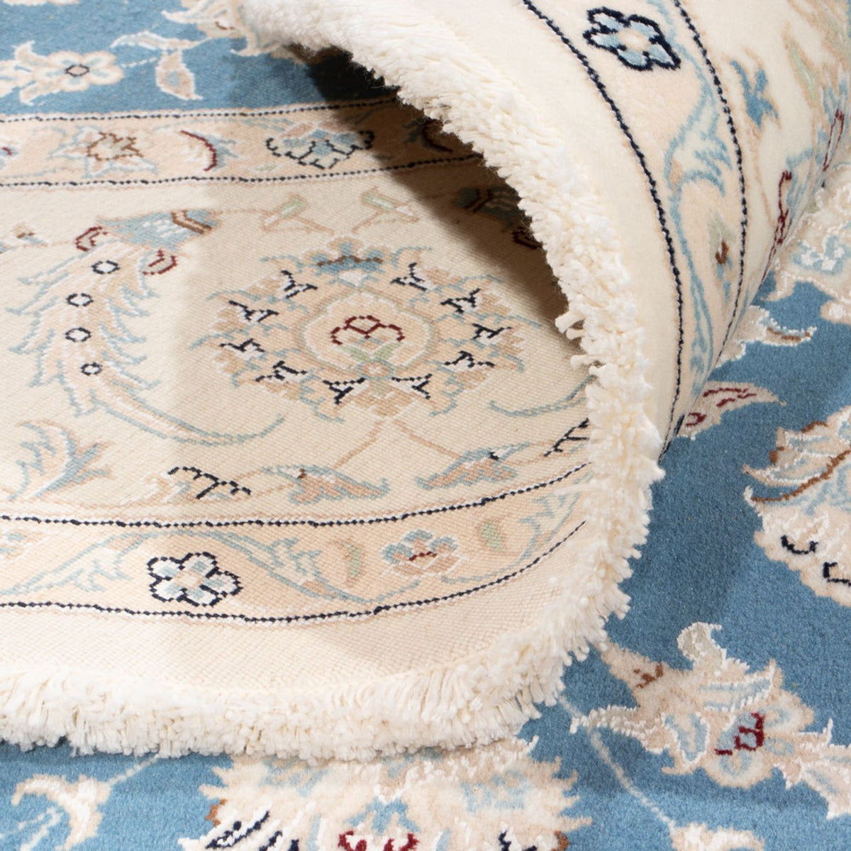 Perserteppich - Nain rund  - 202 x 197 cm - hellblau