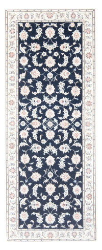 Tapis de couloir Tapis persan - Nain - Royal - 203 x 80 cm - bleu foncé