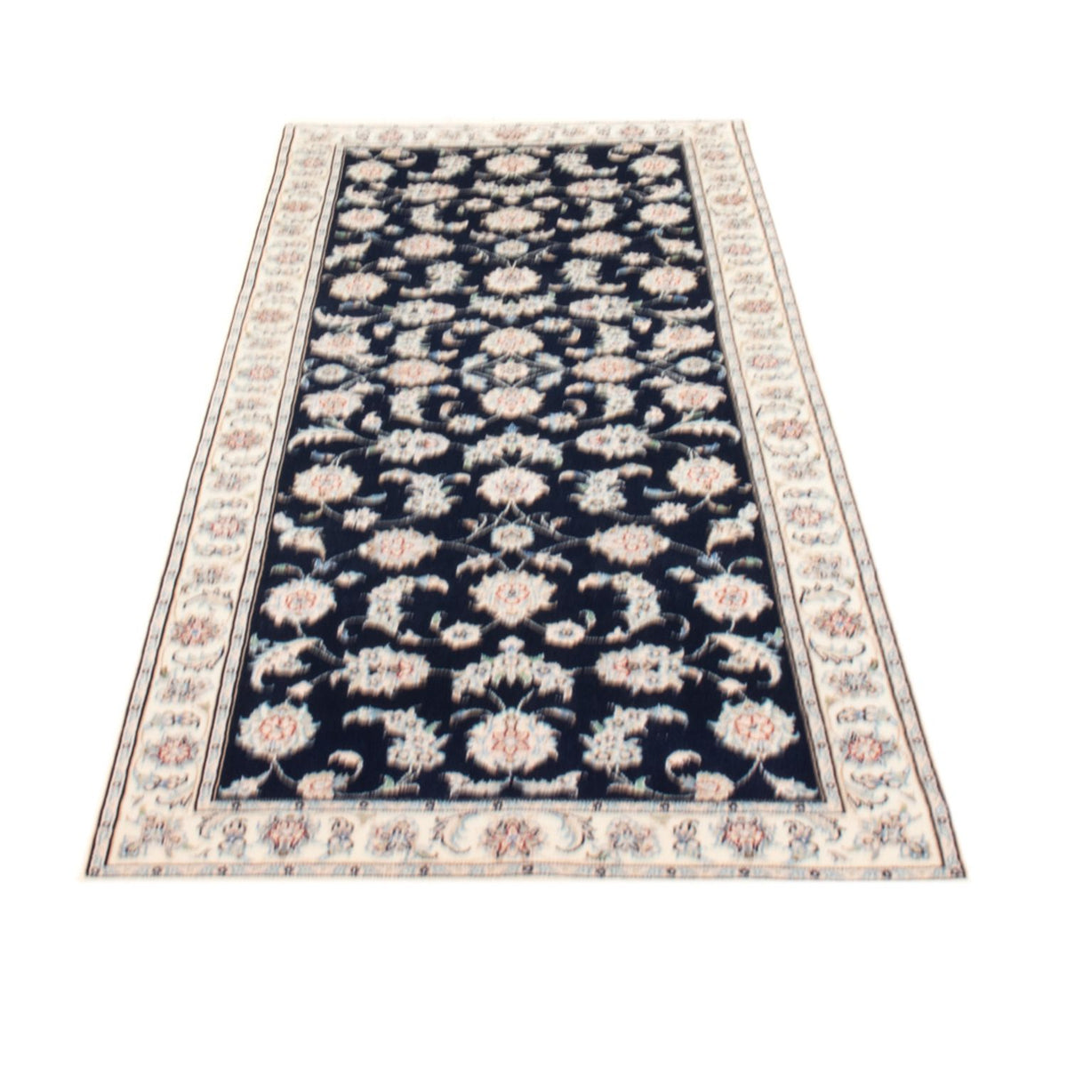 Tapis de couloir Tapis persan - Nain - Royal - 203 x 80 cm - bleu foncé
