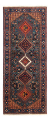 Yalameh Tapis 80x196cm - Tapis persan - bleu - Tapis de couloir / Bleu / 80 x 196 cm Tapis de couloir