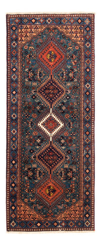 Tapis de couloir Tapis persan - Nomadic - 196 x 80 cm - bleu
