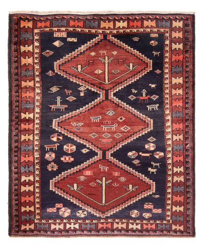 Hamadan Teppich 149x188cm - Perserteppich - dunkelblau