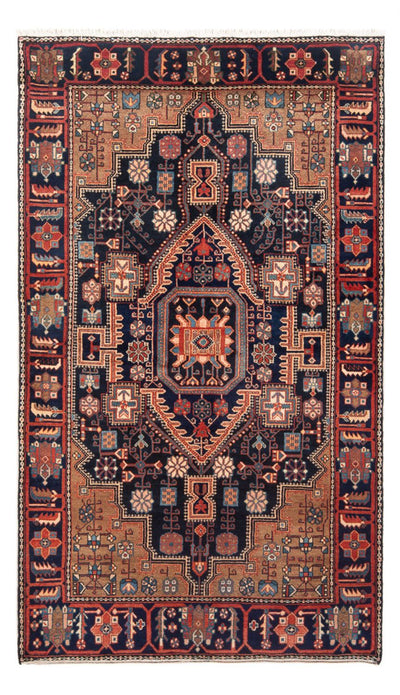 Hamadan Teppich 138x218cm - Perserteppich - dunkelblau