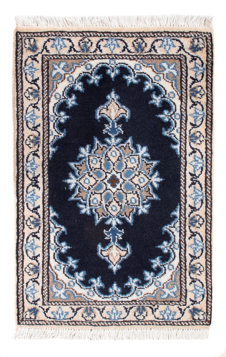 Perserteppich - Nain - Royal - 60 x 40 cm - dunkelblau