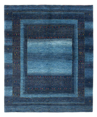 Tapis Gabbeh - Loribaft Persan - 216 x 183 cm - bleu foncé
