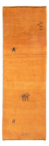 Gabbeh persiano Tappeto 74x220cm - Perserteppich Wollteppich - arancione - Passatoia / Arancione / 74 x 220 cm Passatoia