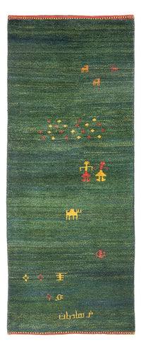 Tapis de couloir Tapis Gabbeh - Persan - 202 x 78 cm - vert