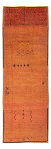 Gabbeh persiano Tappeto 87x247cm - Perserteppich Wollteppich - terracotta - Passatoia / Terracotta / 87 x 247 cm Passatoia