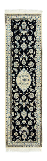 Tapis de couloir Tapis persan - Nain - 215 x 57 cm - bleu foncé
