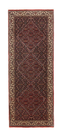 Tapis de couloir Tapis persan - Bidjar - 216 x 85 cm - rouge foncé