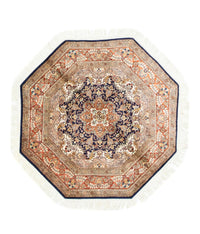 Tappeto di seta - Seta del Kashmir forma speciale  - 127 x 125 cm - blu