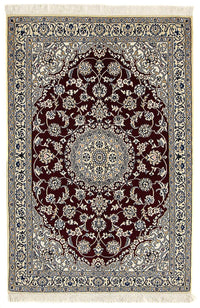 Tapis persan - Nain - Royal - 177 x 118 cm - rouge foncé