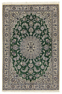 Tapis persan - Nain - Royal - 178 x 120 cm - vert foncé
