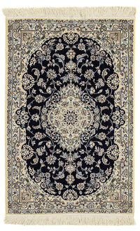 Tapis persan - Nain - Premium - 123 x 80 cm - bleu foncé