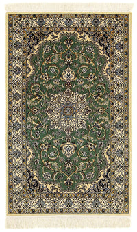 Tapis persan - Nain - Premium - 155 x 100 cm - vert foncé