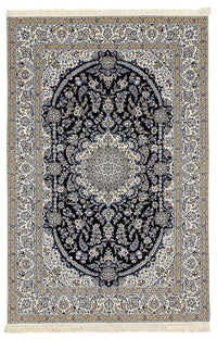 Tapis persan - Nain - Premium - 246 x 162 cm - bleu foncé