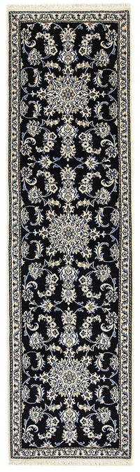 Tapis de couloir Tapis persan - Nain - 290 x 80 cm - bleu foncé