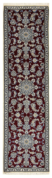 Tapis de couloir Tapis persan - Nain - 286 x 78 cm - rouge foncé