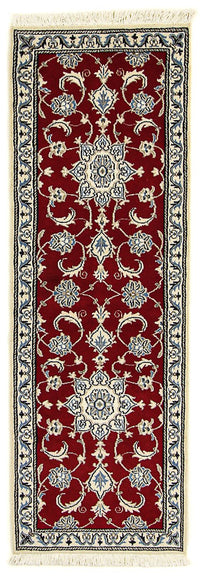 Tapis de couloir Tapis persan - Nain - 188 x 60 cm - rouge foncé