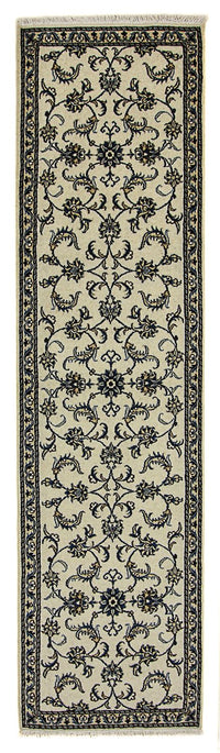 Tapis de couloir Tapis persan - Nain - 296 x 79 cm - beige